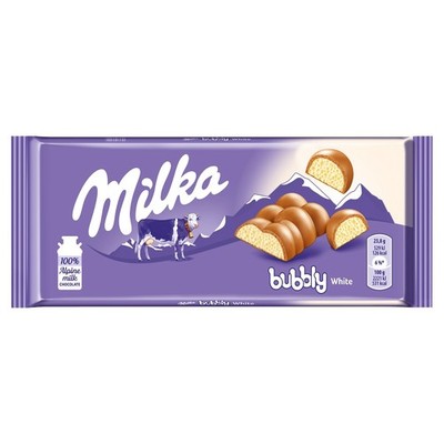 Milka Bubbly White Alpine Milk Chocolate Bar 95g
