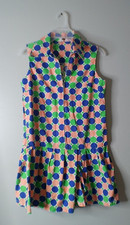 Vintage Multi Colored Polka Dot Cotton Dawnelle Romper Zip Front Size 12