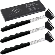 3 Pack Extendable Back Scratcher, Stainless Steel Portable Telescoping Back