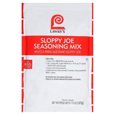 Lawry's Sloppy Joe Seasoning Mix 15 Oz Per Pack (Pack of 6)