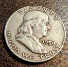 1959 FRANKLIN SILVER HALF DOLLAR