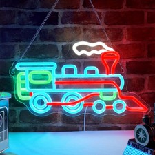 Steam Train Neon Sign, Neon Lights for Room Wall Table Decor Art, Home Party ...