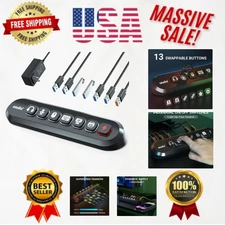 7-Port USB 3.0 Hub with Illuminated Switches and Fast Charging for All Devices