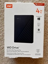 New WD Drive Portable 4 TB HDD External Hard Drive Windows + Mac + Chromebook