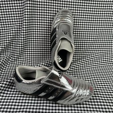 Adidas Wmns Taekwondo Silver Metallic Black Slip On Slim Sneaker Shoe Est Size 9