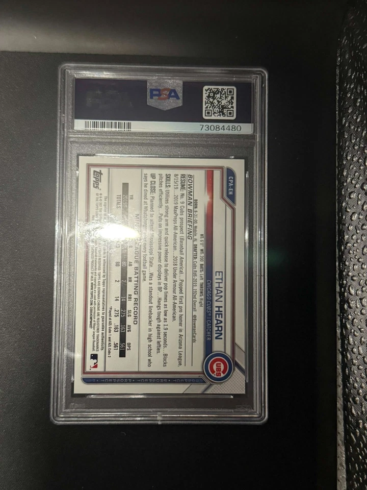 ETHAN HEARN 2021 BOWMAN CHROME RC PROSPECT AUTO SPECKLE REFRACTOR PSA 10 #CPAEH - Image 3 of 3