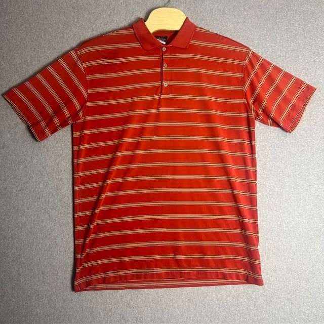 Nike Golf Dri-FIT UV Men's Red Striped Polo Shirt Size XXL