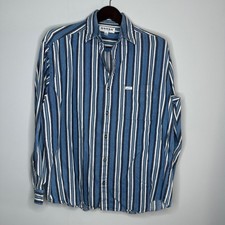 Guess Striped Button Down Men's Medium Blue EUC Vintage 90s Cotton Size M