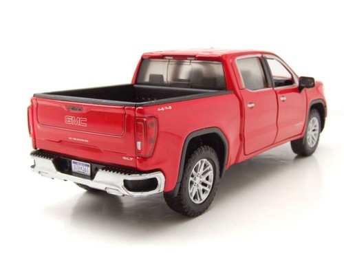 GMC Sierra 1500 SLT Crew Cab Pick Up 2019 Rojo Modelo De Coche 1:24 MotorMax - Imagen 2 de 9