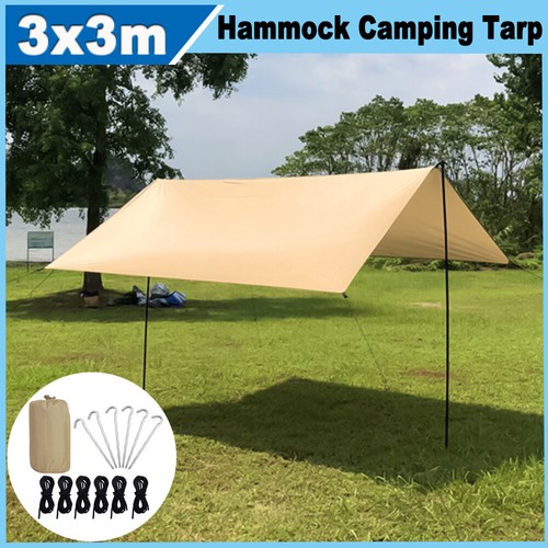 Lona 3x3M Impermeable, Lona Tienda Camping, Anti-UV Nieve Lluvia Sol Protección Set - Imagen 14 de 22