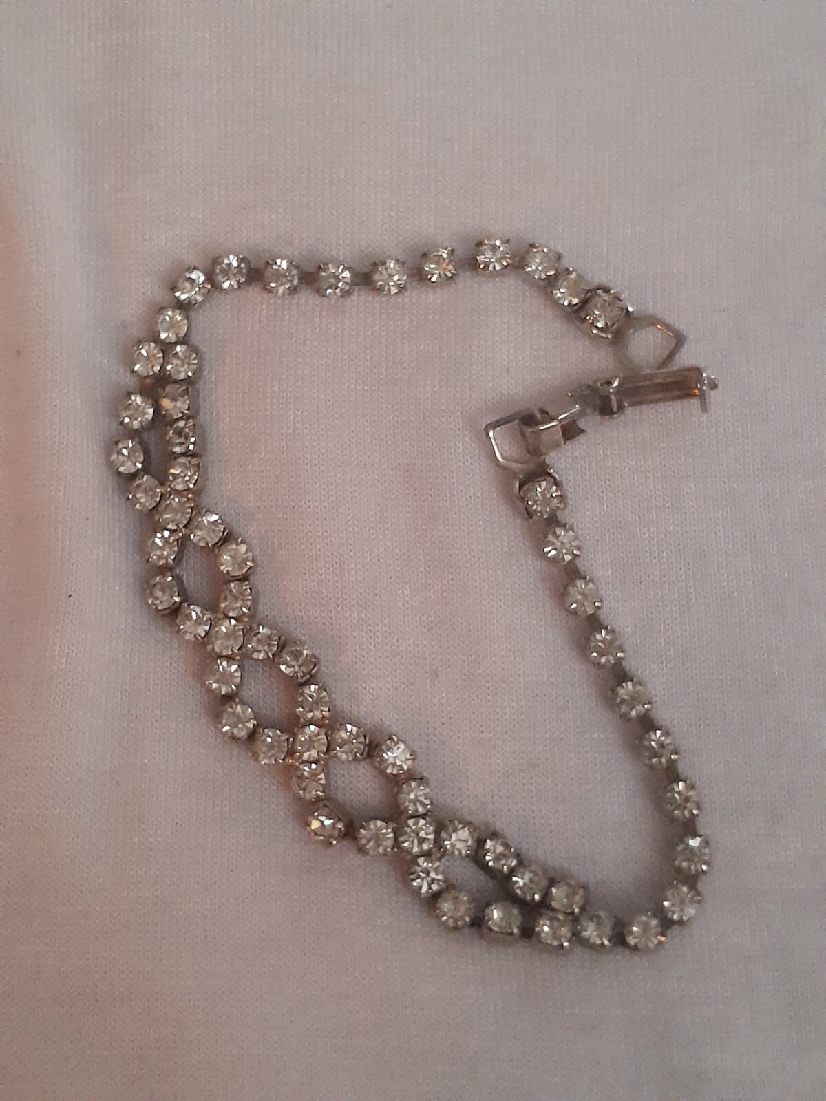 Vintage Rhinestone open work Statement Tennis Bra… - image 4