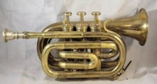 Super Brass Quality Mouthpiece Pocket Trumpet Vintage Shinny Finished Decorative