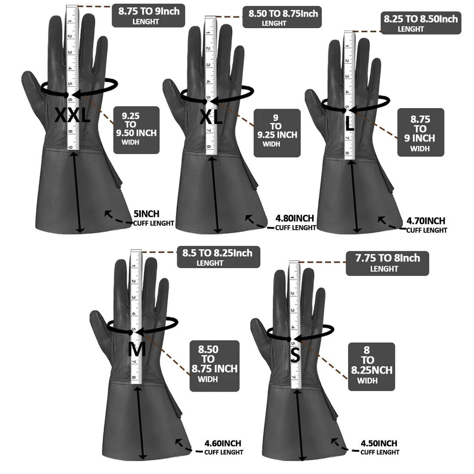 Leather Long Cuff Bearers Gauntlets Piper Drummer Band Gloves Multiple colors - Image 2 of 4