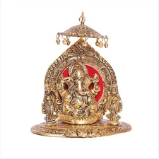Riddhi Shiddhi Ganesha Metal Statue for Temple Pooja Home Office Religious Gift