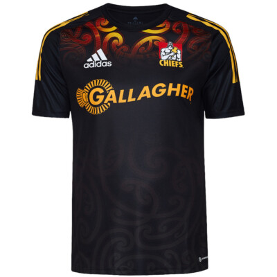 Chiefs schwarzes Performance T-Shirt Super Rugby Adidas neu mit Etikett S