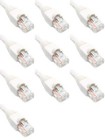 50 Feet Cat6 Ethernet Network Patch Cables White RJ45 m/m (10 Pack)