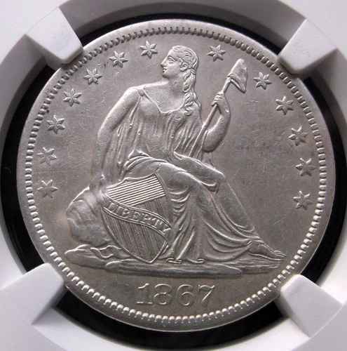 1867 S Seated Liberty Half Dollar ~ NGC AU Details