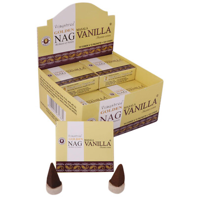 Vijayshree Golden Natural Dry Dhoops Nag Vanilla Masala Incense Dhoop 120 Cones
