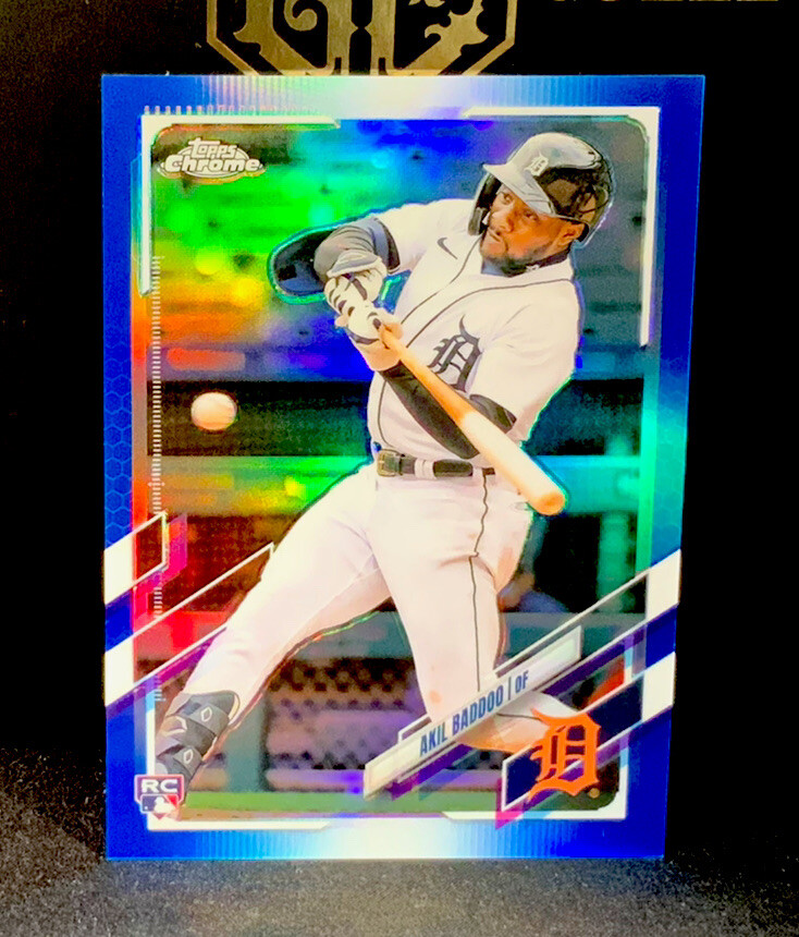 2021 Topps Chrome Update Akil Baddoo Rookie Blue Refractor /199 RC #USC27 Tigers