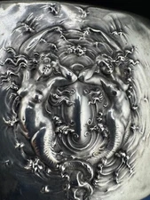 Unger Brothers Silver Art Nouveau Cigarette Case Twin Mermaids -Museum Quality!