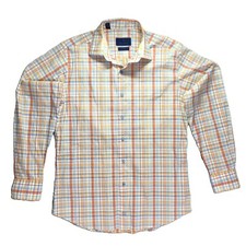 David Donahue Fusion Performance Dress Shirt Mens 16 Long Sleeve Plaid Preppy