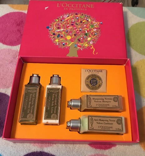 loccitane verbena 5 piece set: shampoo, conditioner, shower gel