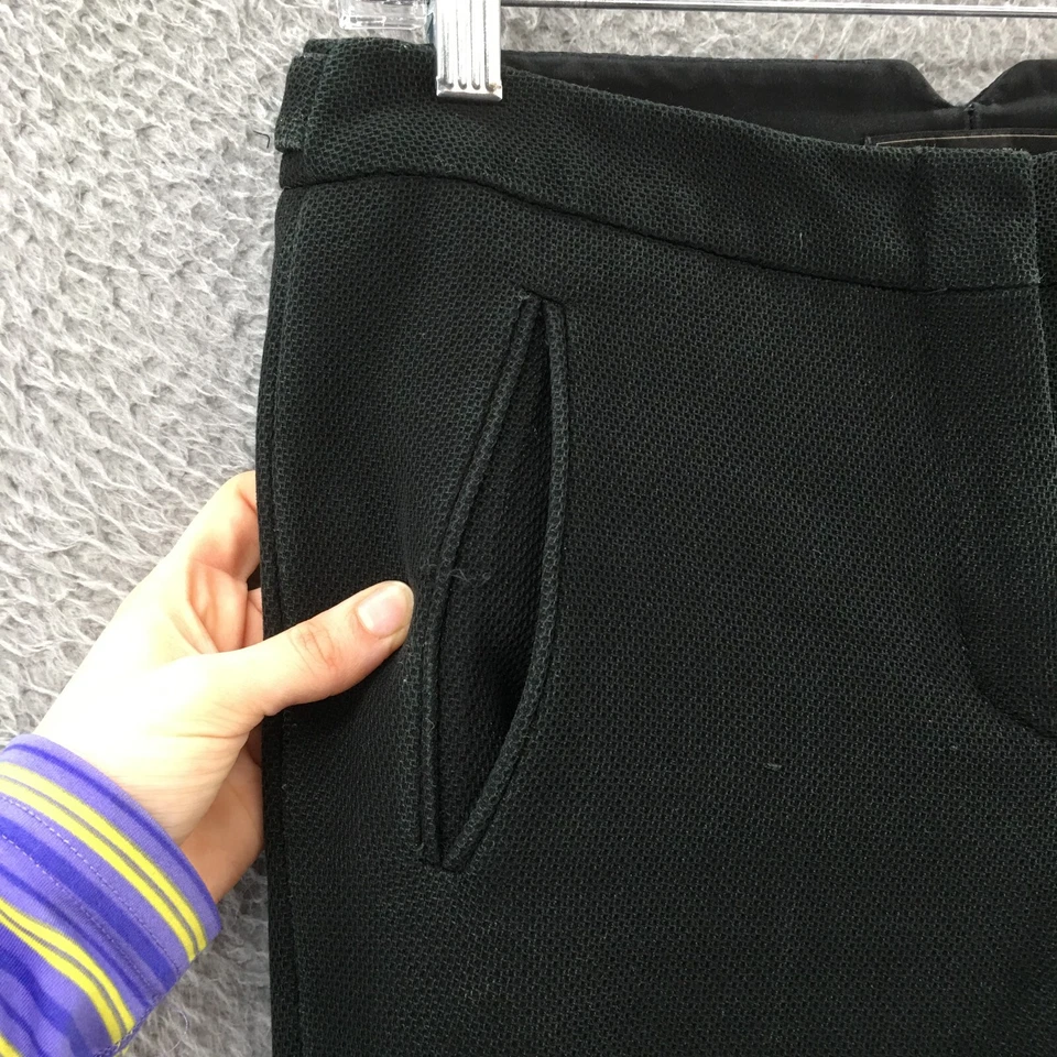 BCBG Maxazria Allen 裤装裤子女式小号黑色平底前拉链门襟 — 第 3/4 张图片