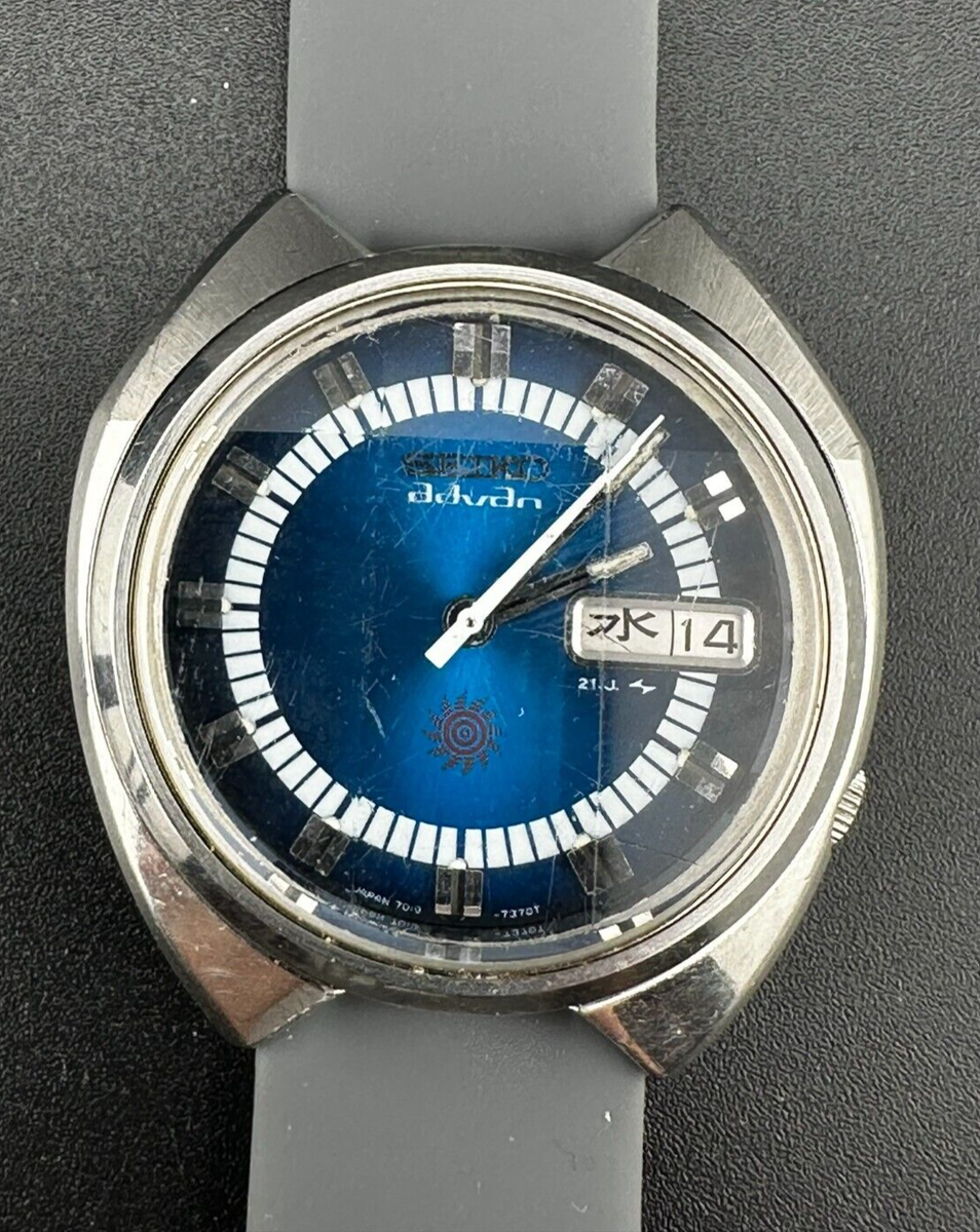 1973 Seiko Advan Men's Automatic Blue Dial Day Date Watch