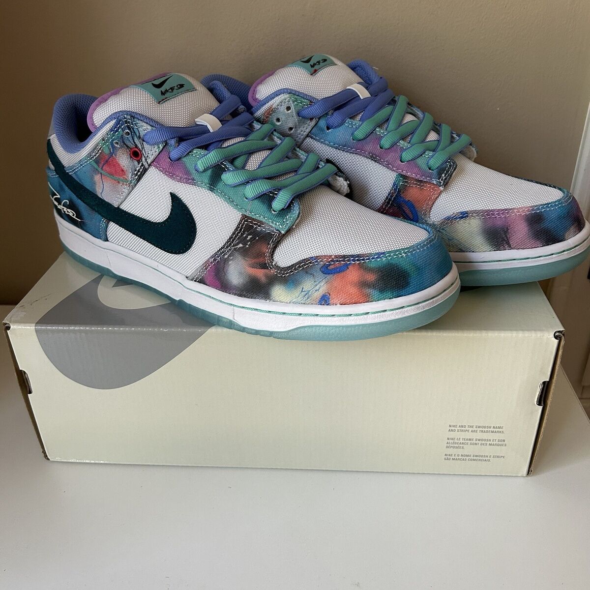 Nike SB Dunk Low Futura Laboratories Bleached Aqua - Mens Nike SB Dunk Low Futura Laboratories Bleached Aqua - Mens
