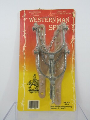 Vintage Western Man Die Cast Metal Spurs Parris Mfg. Model #125 (Pg41E)