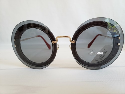 Nuevo Miu Miu SMU 10R U6D-3C2 Gris Gafas de sol redondas de 64-17 | eBay