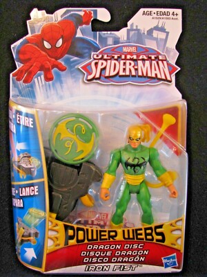 IRON FIST (3''-3/4) MARVEL ULTIMATE SPIDER-MAN FIGURE DRAGON DISC SHOOTER BLASTER