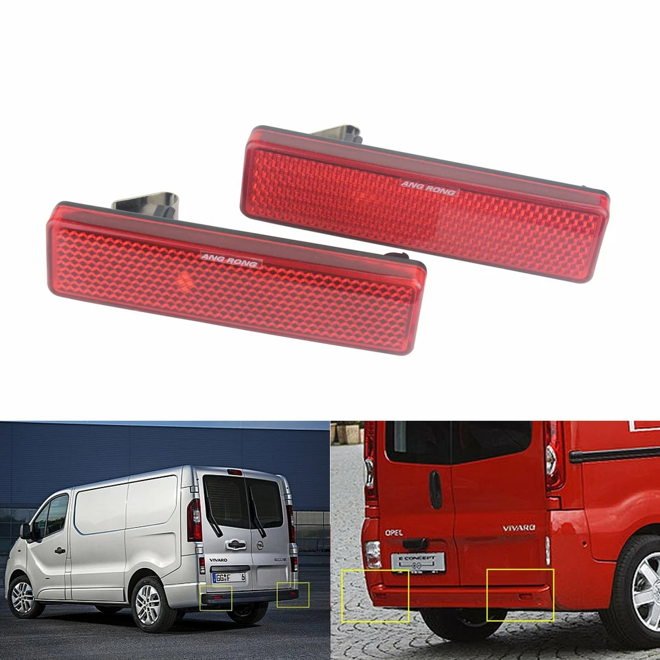ANG RONG 9160858 Paire LED Réflecteur Pare-Chocs Arrière pour Auto - Rouge