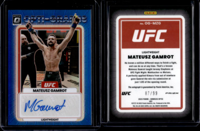 2023 Panini Donruss Optic Blue Opti-Graphs #OG-MZG Mateusz Gamrot /99
