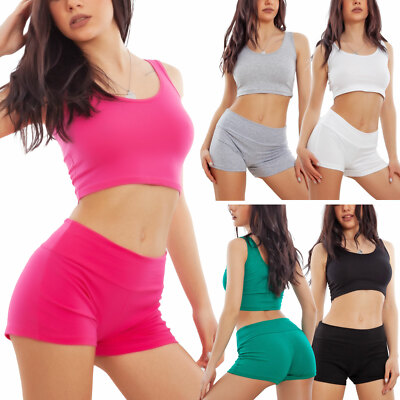 TOOCOOL JL-573 Women's Fitness Crop Top Shorts Short Suit Sports Shorts