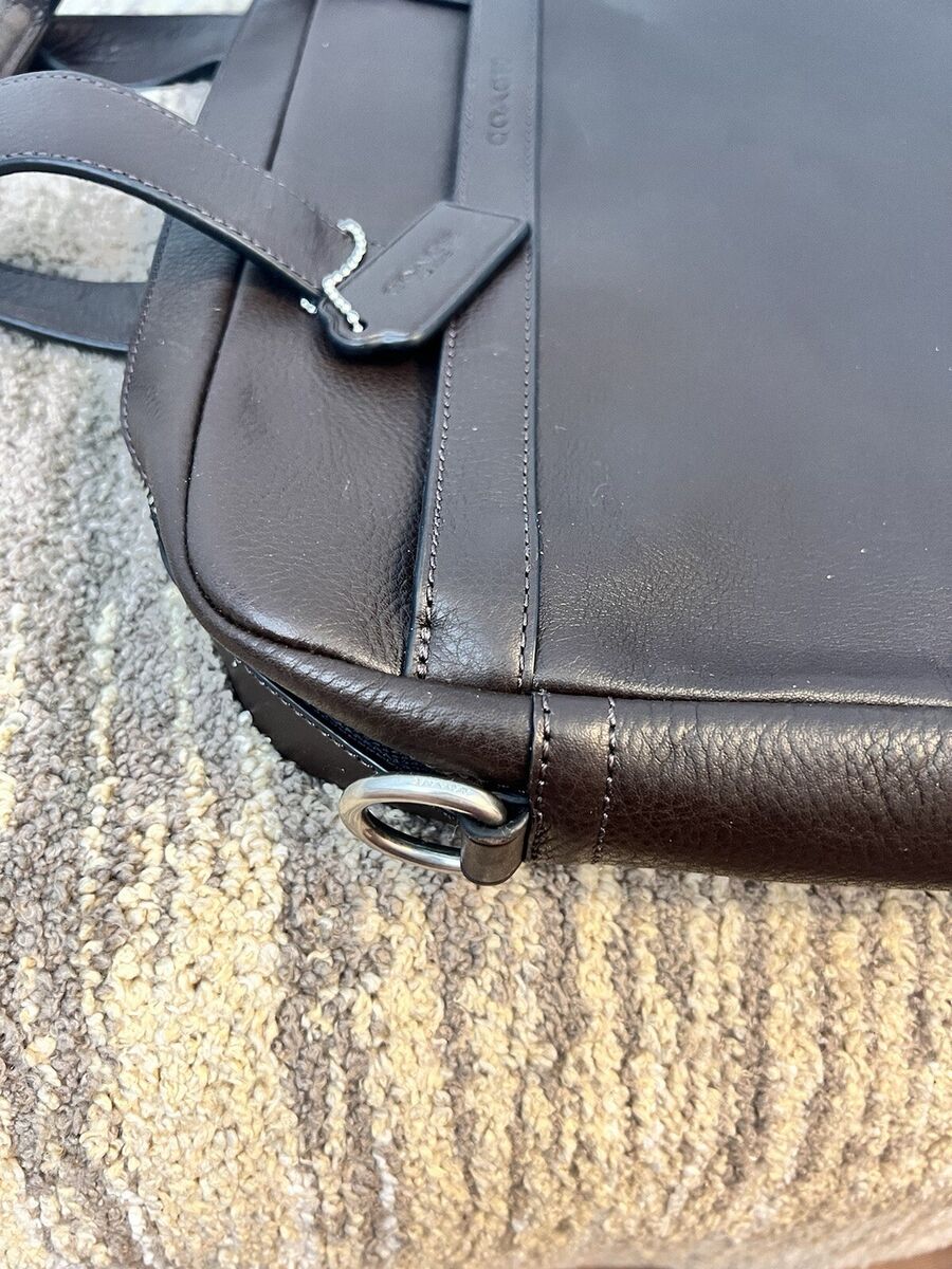 Coach Mens Hudson Surplus Mahogany Smooth Leather Briefcase Coach Mens Hudson Surplus Mahogany Smooth Leather Briefcase