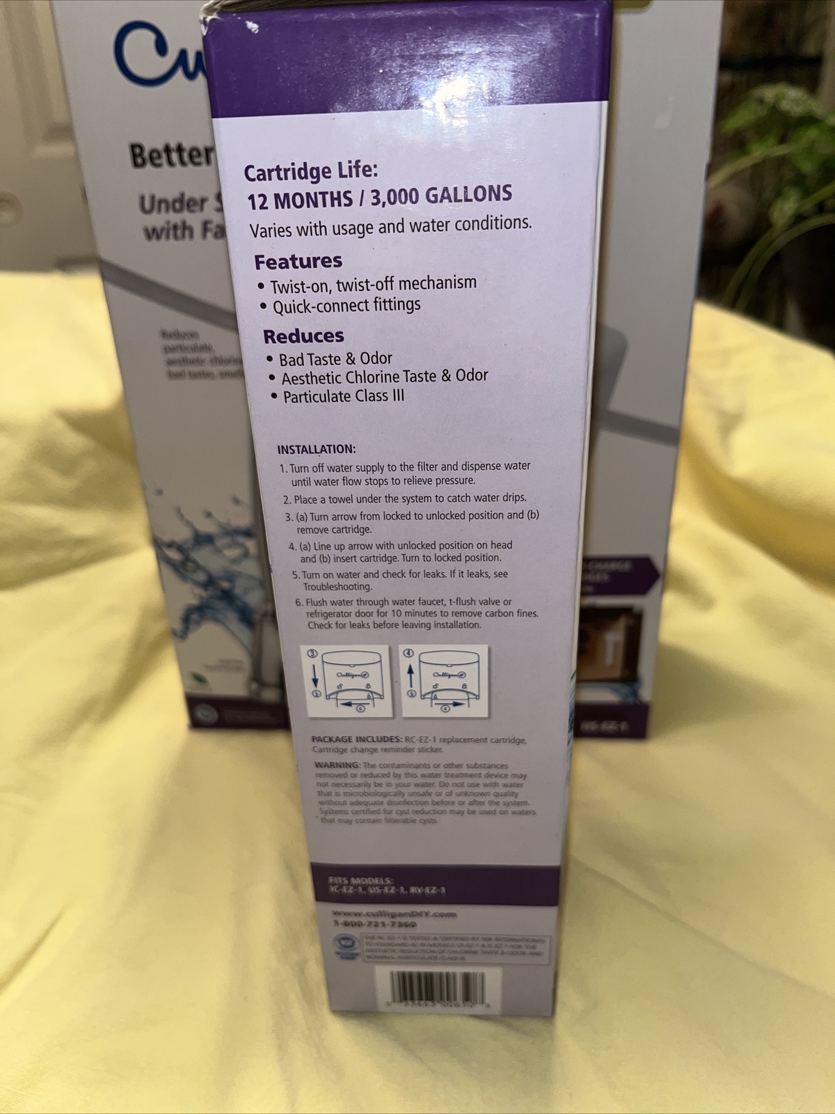 Culligan Under Sink Filtration System US-EZ-1 12mo 3000 GAL. Plus Extra ...