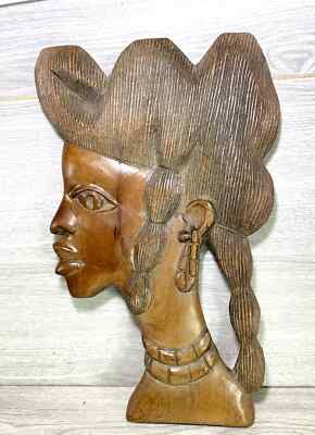 große afrikanische Stammeskunst handgeschnitzte Holz Gesichtsmaske ethnische Wandbehang Deko