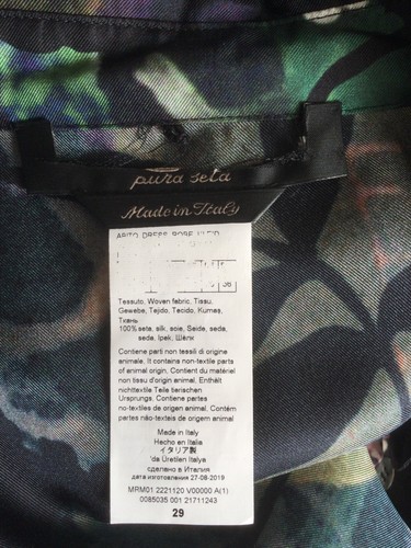 Beautiful Pure en Soie Robe Marina Rinaldi Femme, Black Rose Vert Couleur, Eu 29 - Bild 16 von 20