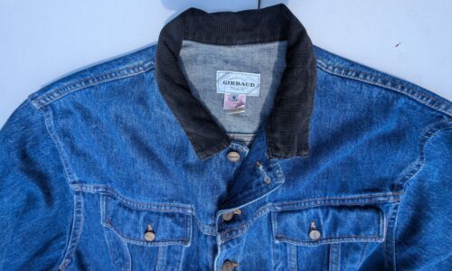 Marithe Francois Girbaud Blue Denim Trucker Jacket Medium Corduroy Collar USA - Picture 2 of 19