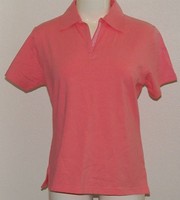 Devon Jones Womens Polo Shirt Size Medium Stretch Coral Pink Short-sleeves Devon Jones Womens Polo Shirt Size Medium Stretch Coral Pink Short-sleeves