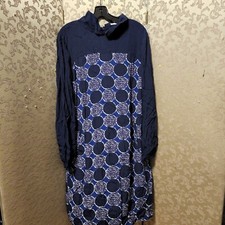 Boden Blue Geometric Shift Dress Size 16L 16
