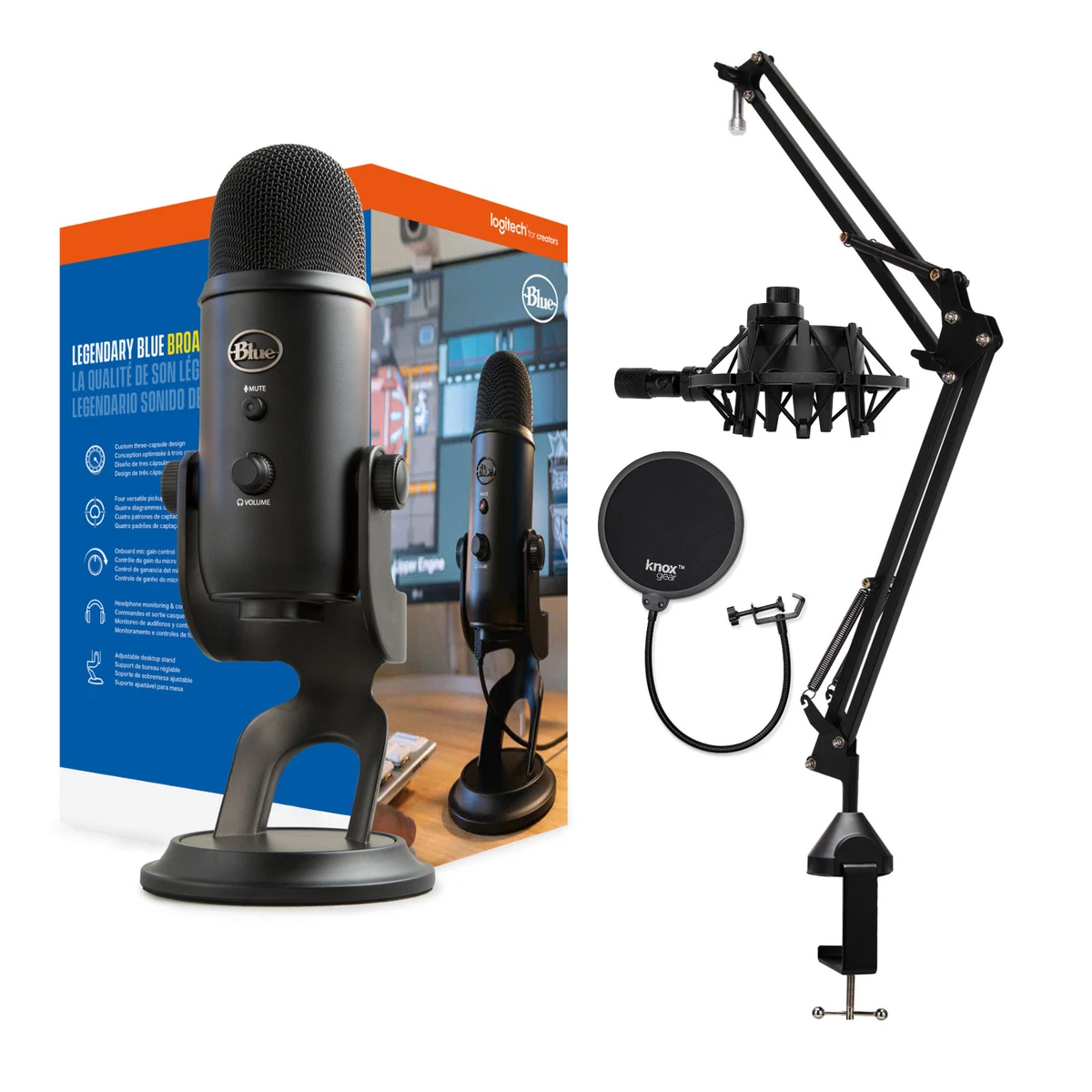 Blue yeti with wireless headphones sales