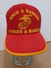 Vtg ONCE A MARINE ALWAYS A MARINE snapback hat cap Semper Fi made in USA adjust
