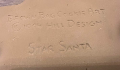 Brown Bag Cookie Art Mold 1994 Santa Star Vintage Hill Design With Book M-4 - Picture 6 of 6