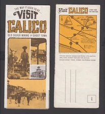 1971 Calico Silver Mining Ghost Town California Map