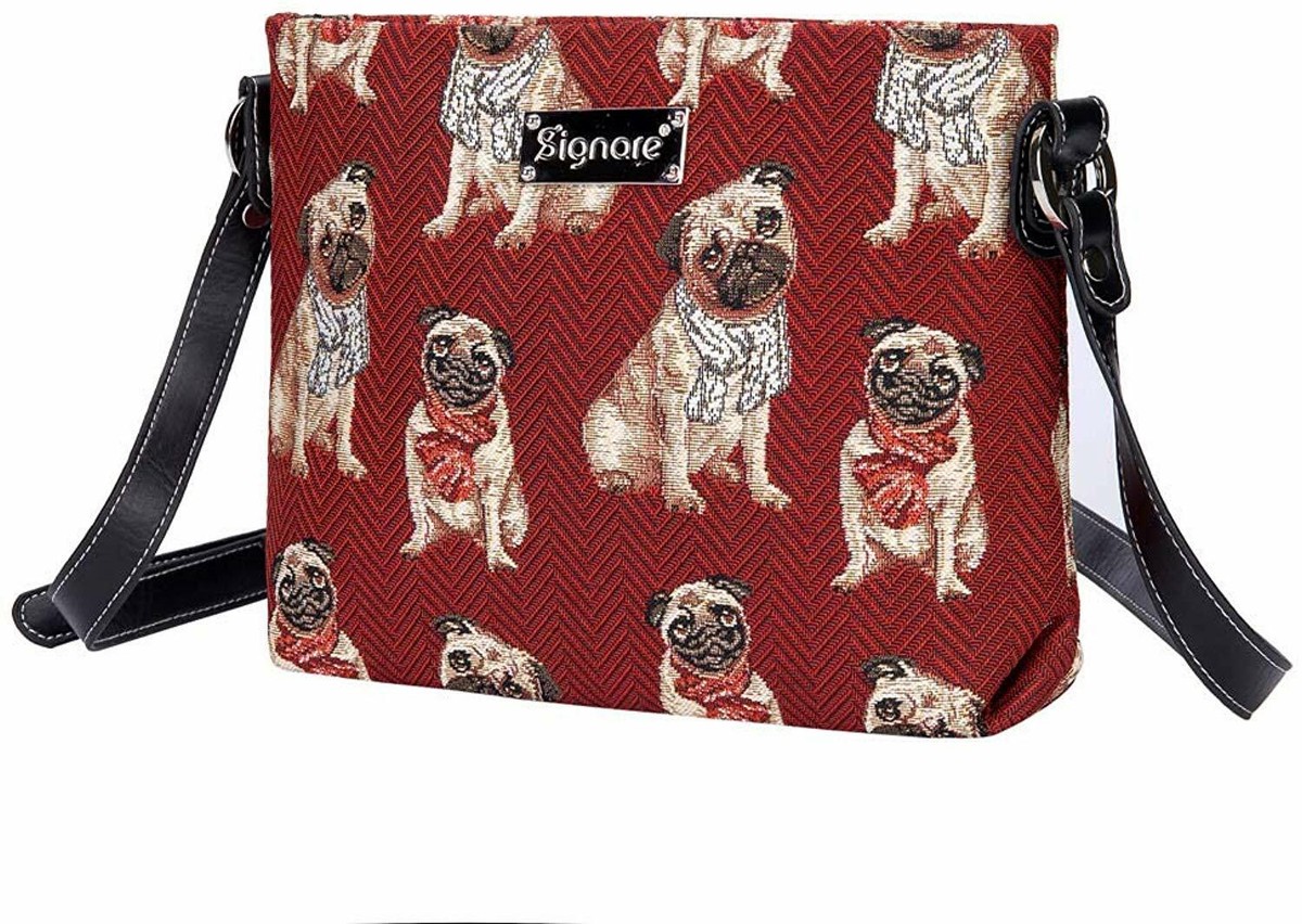 Pug Dog Tapestry Crossbody Bag - Small Sling Bag For Women, Adjustable Strap