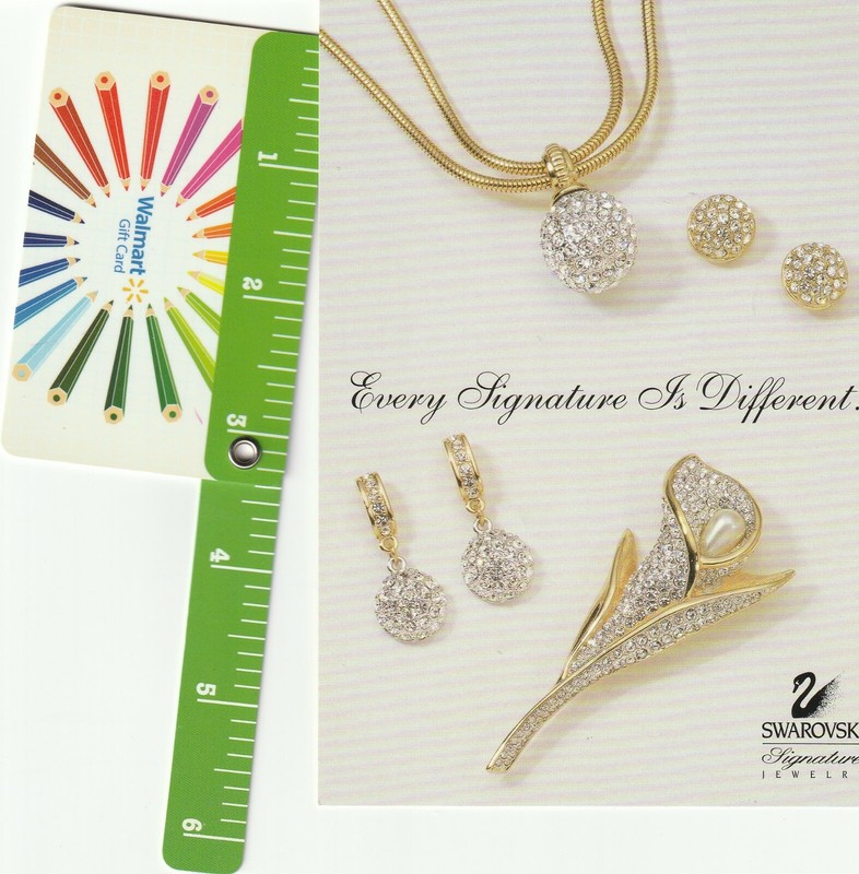 1 ONE 1996 Swarovski Crystal Signature Jewelry Post card postcard