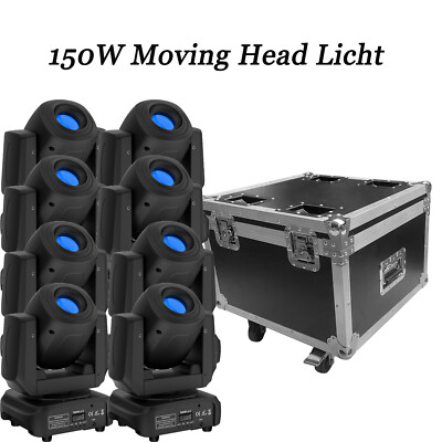 8stk 150W Moving Head Beam Bühnenlicht 3Prisma Gobo DMX Lichhteffekt Ostern