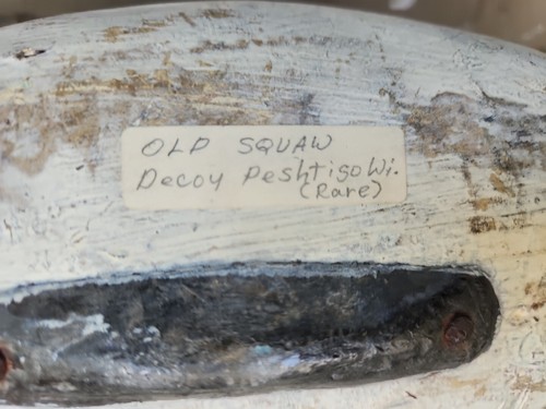 Vintage Old Sqauw Wisconsin Decoy Peshtiso Wood Duck Decoy Hunting Bird Rare - Picture 8 of 11